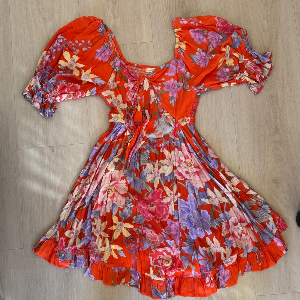 Spell Red and Purple Floral Kids Dress